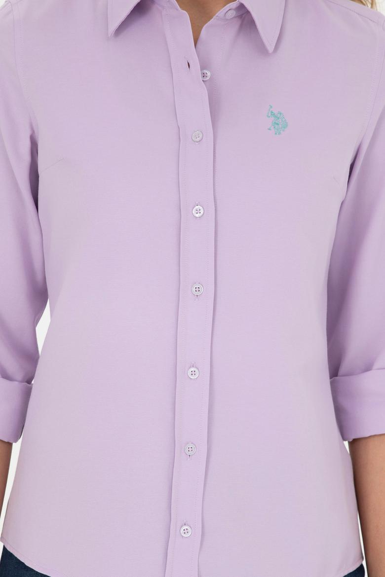 Kadın Lila Uzun Kollu Basic Gömlek - 50288851068
