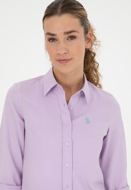 Kadın Lila Uzun Kollu Basic Gömlek - 50288851068