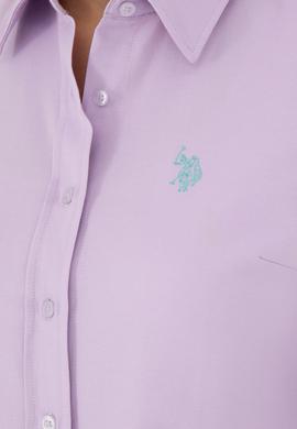 Kadın Lila Uzun Kollu Basic Gömlek - 50288851068