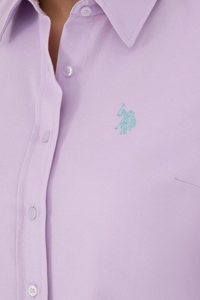 Kadın Lila Uzun Kollu Basic Gömlek - 50288851068