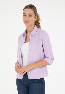 Kadın Lila Uzun Kollu Basic Gömlek - 50288851068