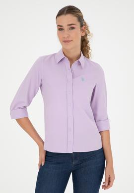 Kadın Lila Uzun Kollu Basic Gömlek - 50288851068