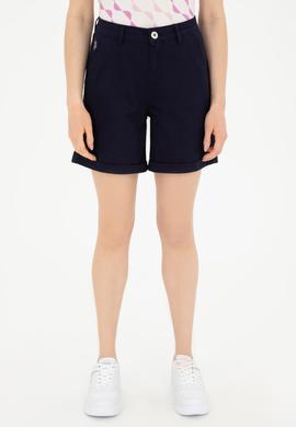 Kadın Lacivert Dokuma Şort - 50289455003