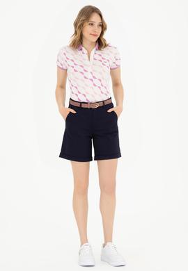 Kadın Lacivert Dokuma Şort - 50289455003