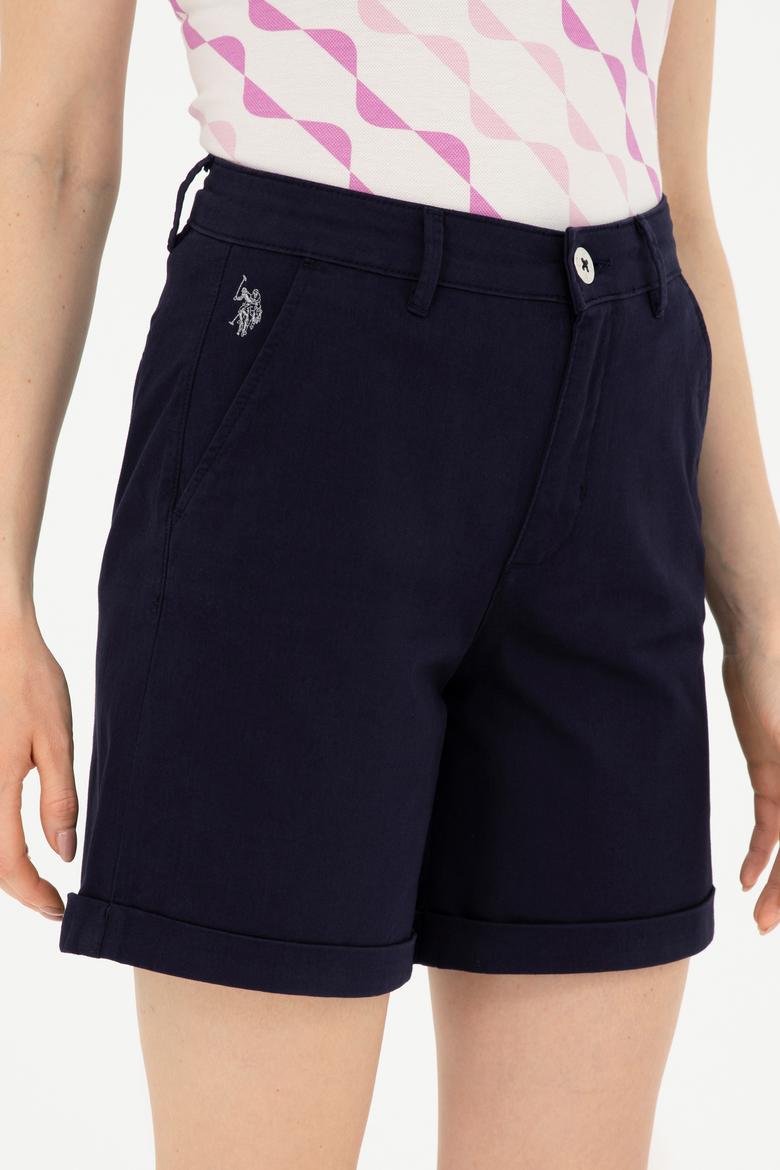 Kadın Lacivert Dokuma Şort - 50289455003