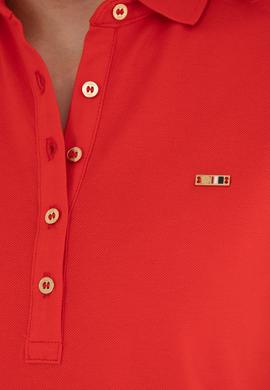 Kadın Kırmızı Polo Yaka Örme Elbise - 50285859040