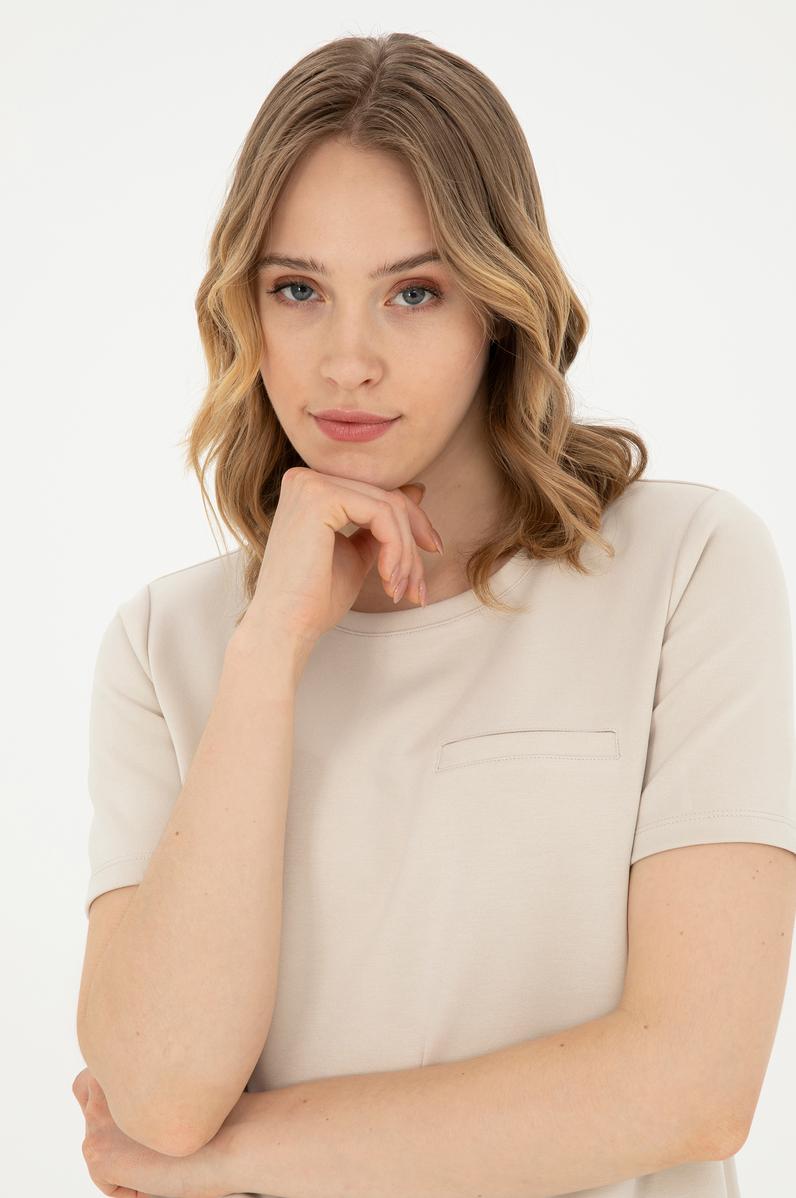 Kadın Taş Bisiklet Yaka Tişört