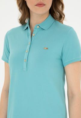 Kadın Mint Polo Yaka Örme Elbise - 50285859090