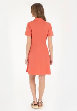 Kadın Pudra Polo Yaka Örme Elbise - 50285872025