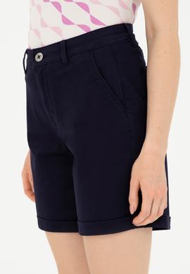 Kadın Lacivert Dokuma Şort - 50289455003