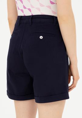 Kadın Lacivert Dokuma Şort - 50289455003