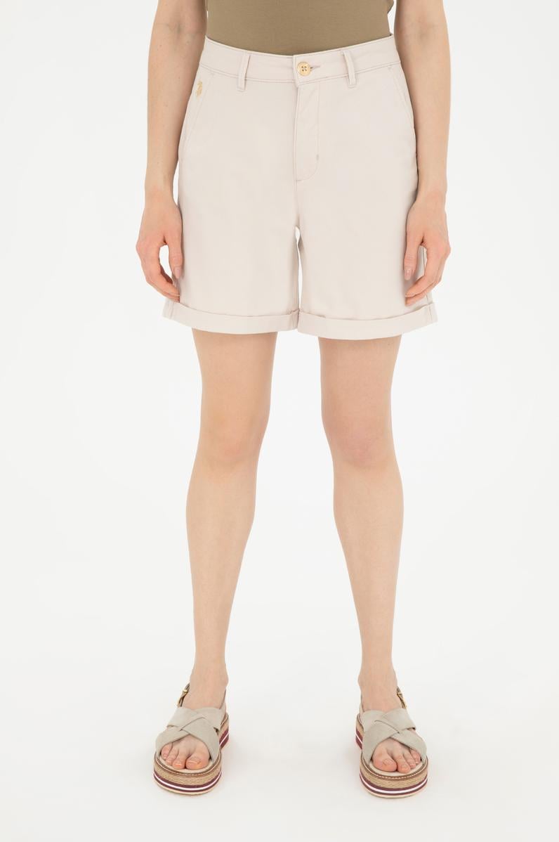 Kadın Bej Dokuma Şort