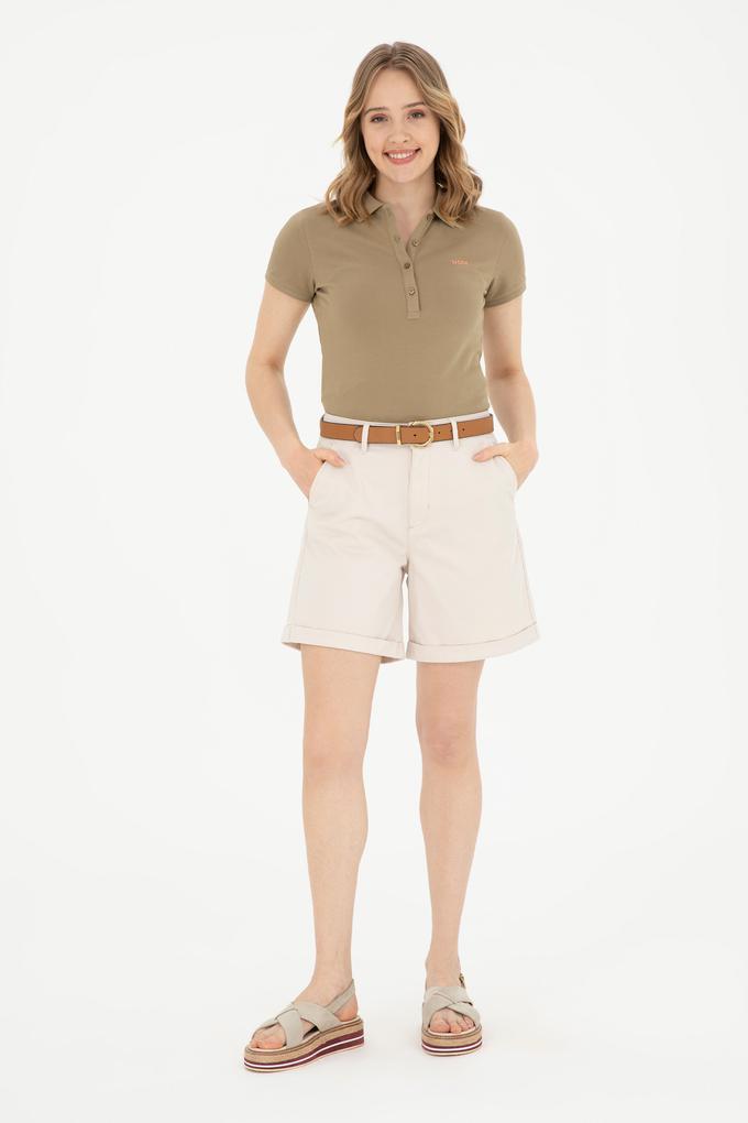 Kadın Bej Dokuma Şort