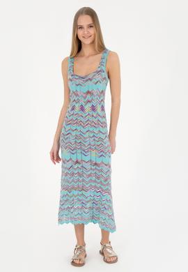 Kadın Mint Bisiklet Yaka Triko Elbise - 50280458011