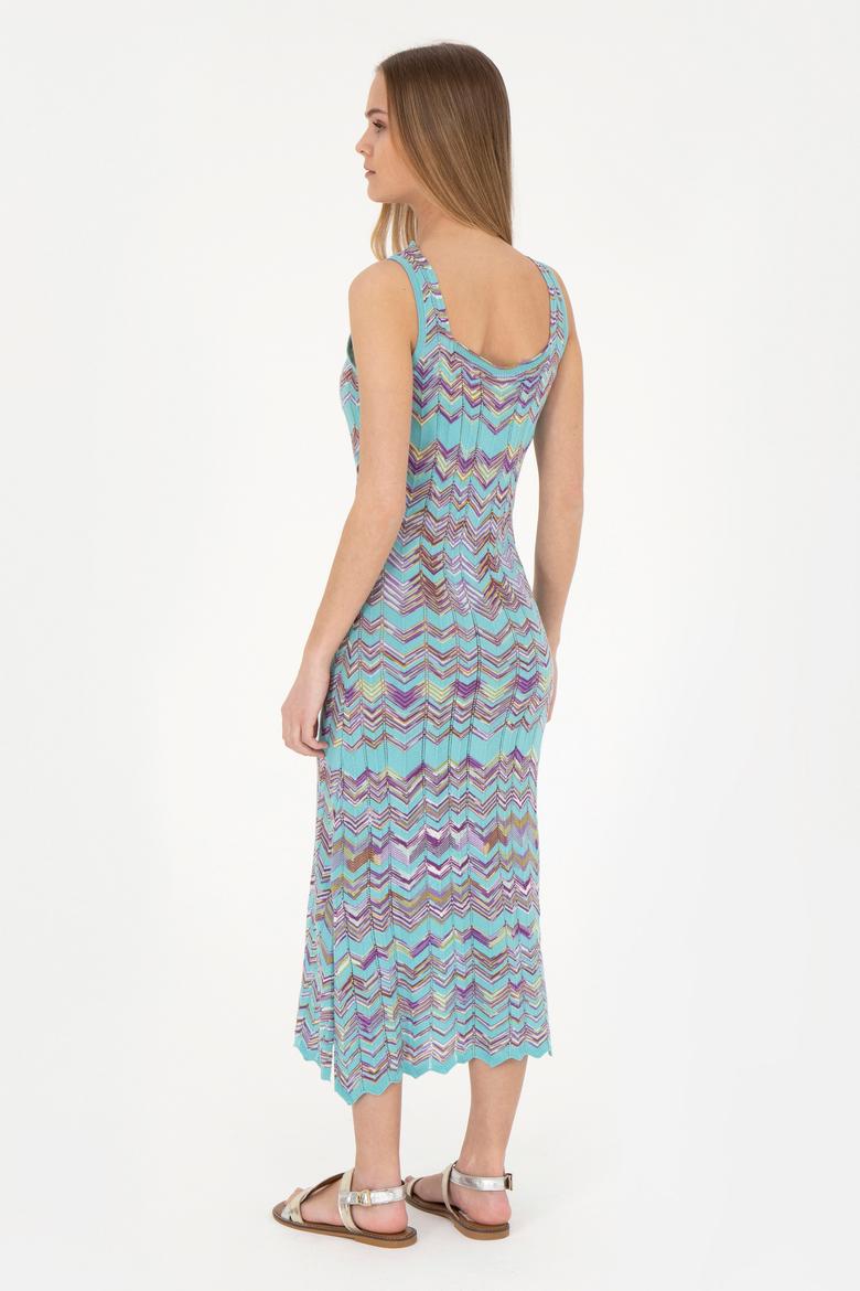 Kadın Mint Bisiklet Yaka Triko Elbise - 50280458011