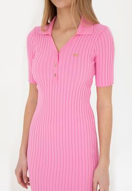 Kadın Menekşe Polo Yaka Triko Elbise - 50280475020