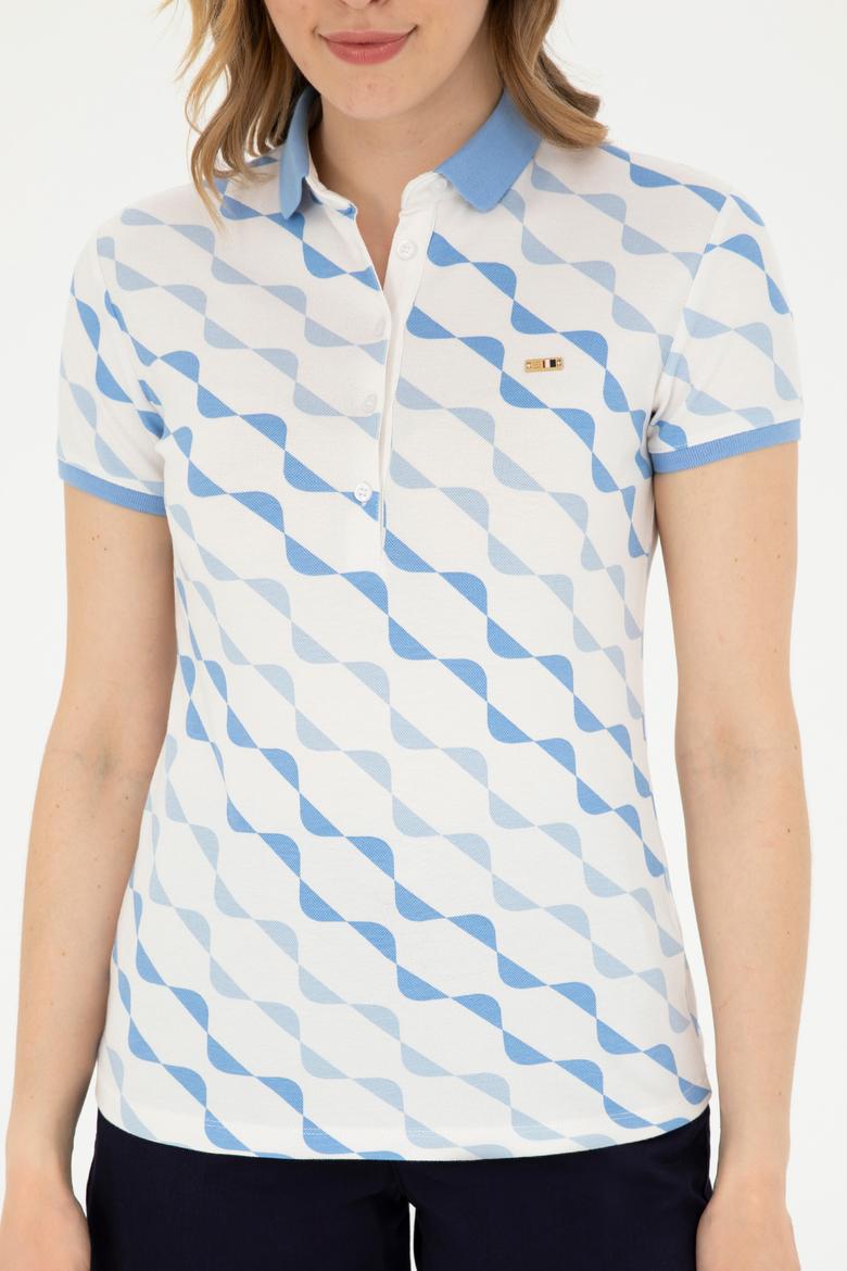 Kadın Koyu Mavi Polo Yaka Tişört - 50282906007