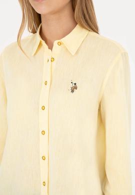 Kadın Sarı Uzun Kollu Basic Gömlek - 50283991015