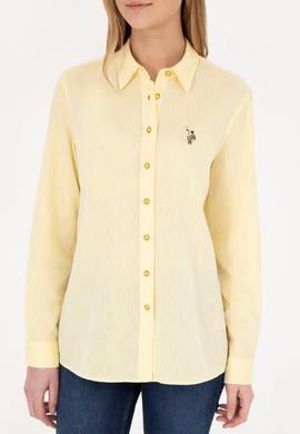 Kadın Sarı Uzun Kollu Basic Gömlek - 50283991015