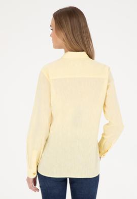 Kadın Sarı Uzun Kollu Basic Gömlek - 50283991015