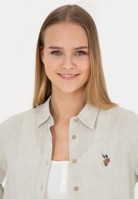 Kadın Açık Haki Uzun Kollu Basic Gömlek - 50283991027