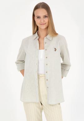 Kadın Açık Haki Uzun Kollu Basic Gömlek - 50283991027