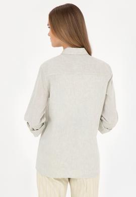 Kadın Açık Haki Uzun Kollu Basic Gömlek - 50283991027