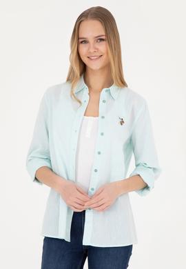 Kadın Su Yeşili Uzun Kollu Basic Gömlek - 50283991057