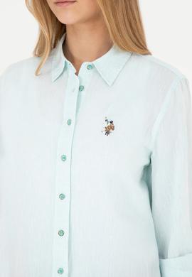 Kadın Su Yeşili Uzun Kollu Basic Gömlek - 50283991057