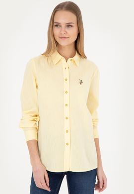 Kadın Sarı Uzun Kollu Basic Gömlek - 50283991015