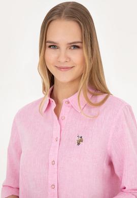 Kadın Pembe Uzun Kollu Basic Gömlek - 50283991069