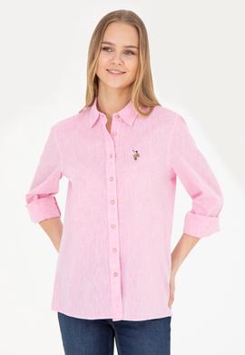 Kadın Pembe Uzun Kollu Basic Gömlek - 50283991069