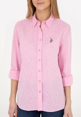 Kadın Pembe Uzun Kollu Basic Gömlek - 50283991069