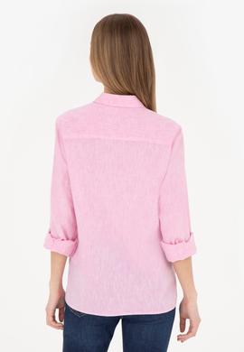 Kadın Pembe Uzun Kollu Basic Gömlek - 50283991069