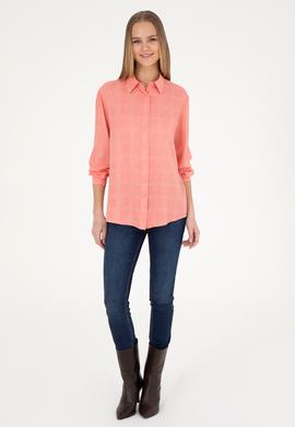 Kadın Somon Uzun Kollu Gömlek - 50272152023