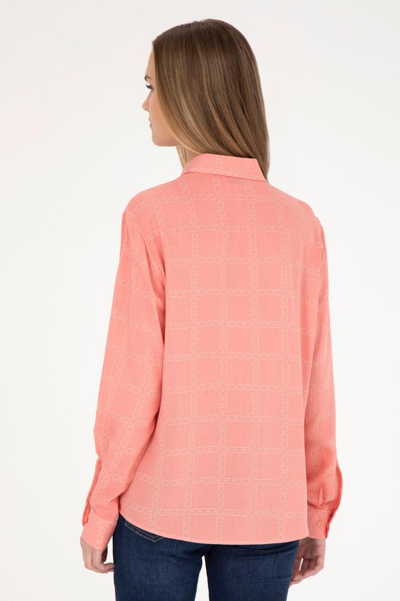 Kadın Somon Uzun Kollu Gömlek - 50272152023