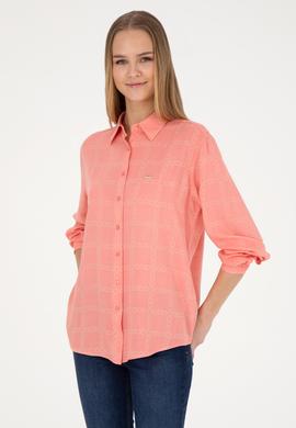 Kadın Somon Uzun Kollu Gömlek - 50272152023