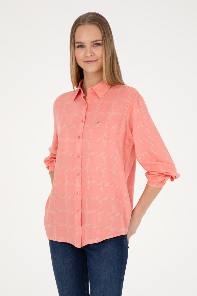 Kadın Somon Uzun Kollu Gömlek