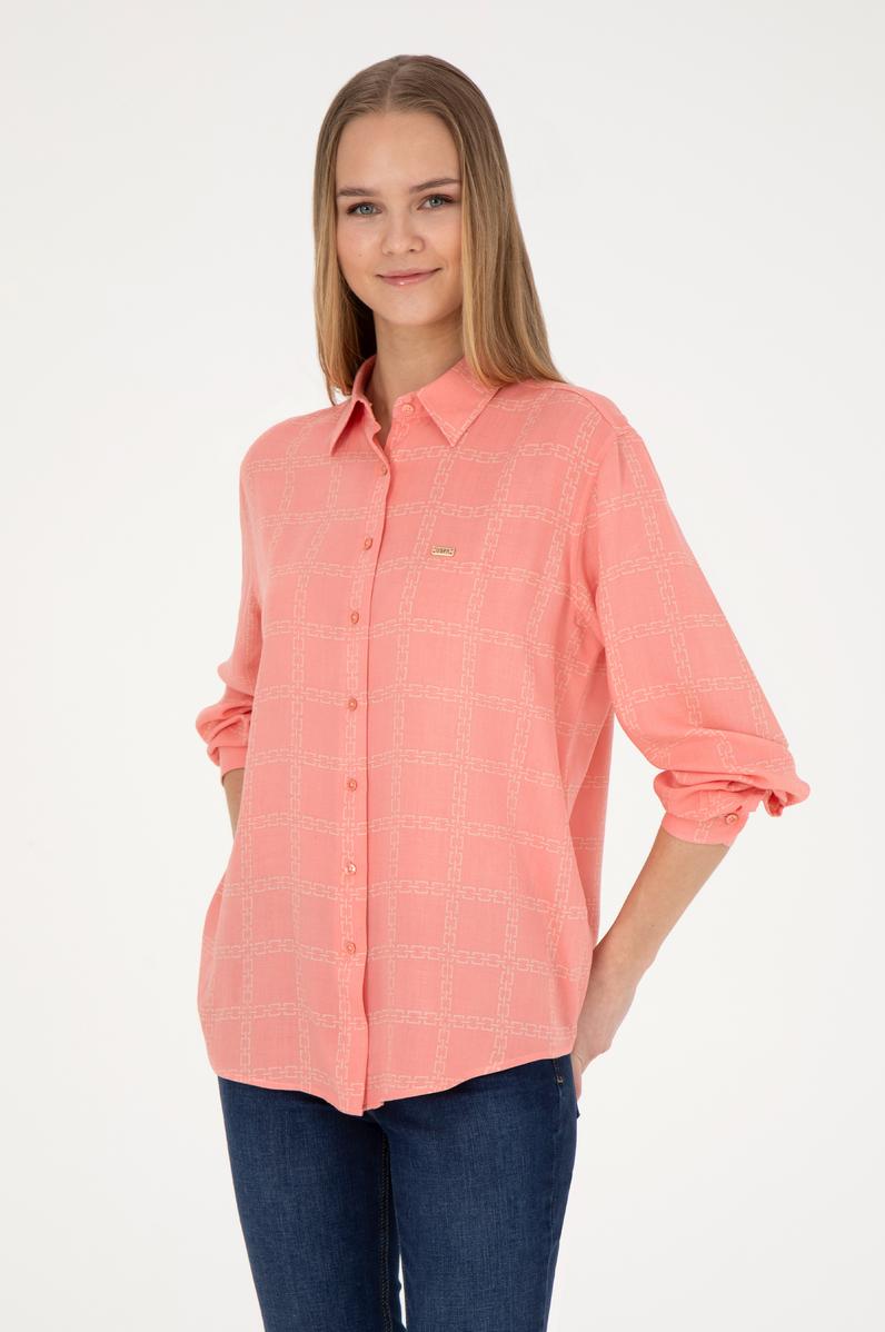Kadın Somon Uzun Kollu Gömlek