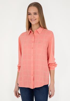 Kadın Somon Uzun Kollu Gömlek - 50272152023