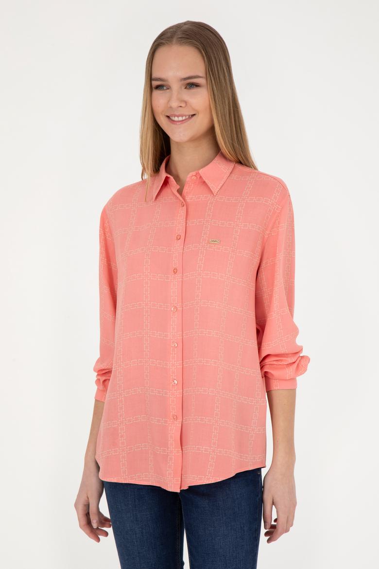 Kadın Somon Uzun Kollu Gömlek - 50272152023