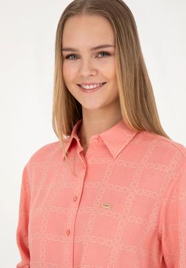 Kadın Somon Uzun Kollu Gömlek - 50272152023