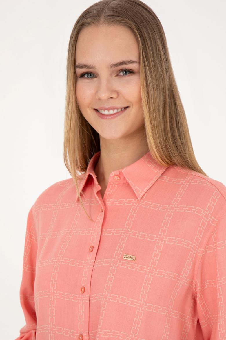 Kadın Somon Uzun Kollu Gömlek - 50272152023