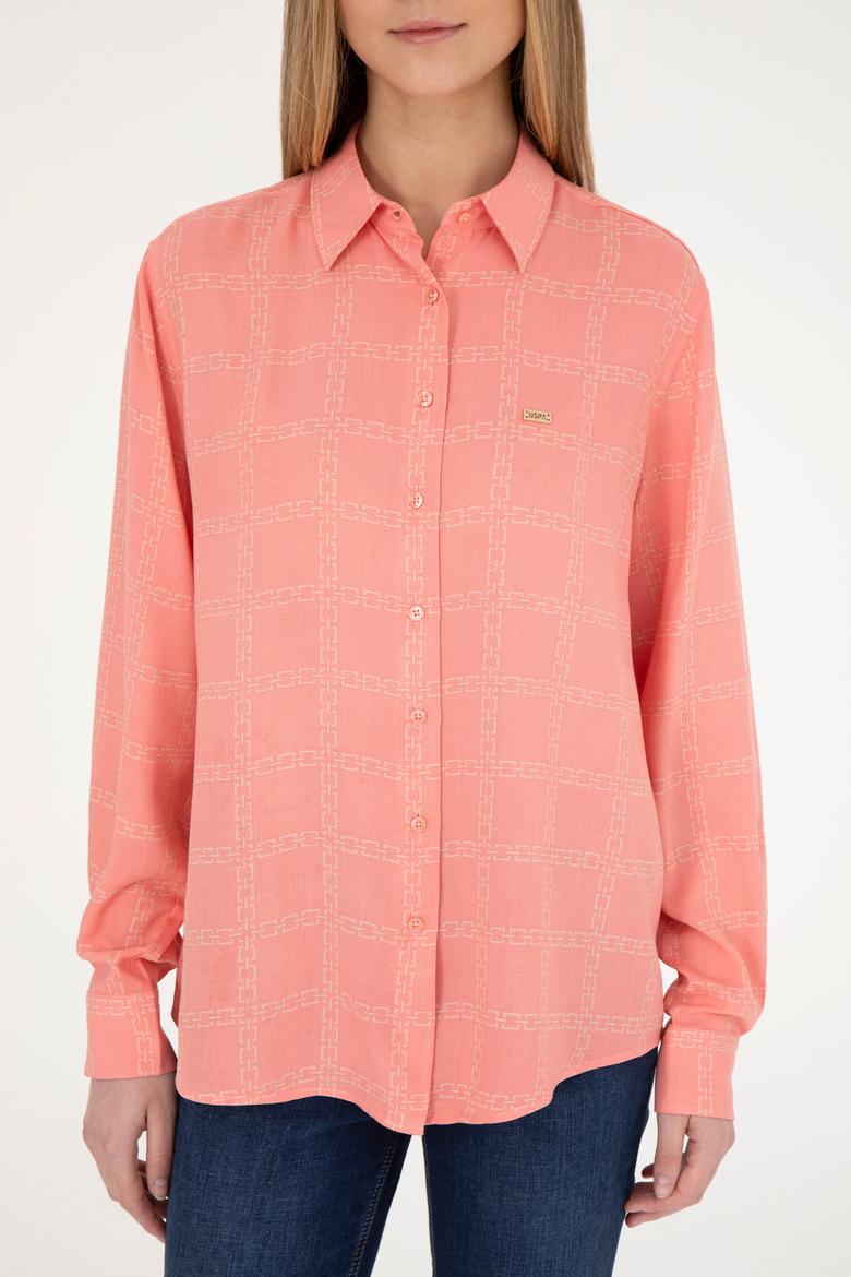 Kadın Somon Uzun Kollu Gömlek - 50272152023