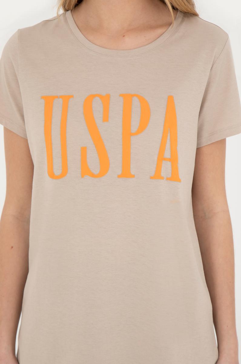 Kadın Açık Haki Bisiklet Yaka  Tişört