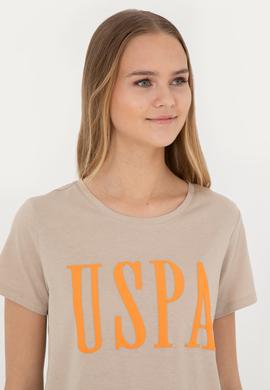 Kadın Açık Haki Bisiklet Yaka  Tişört - 50285843067