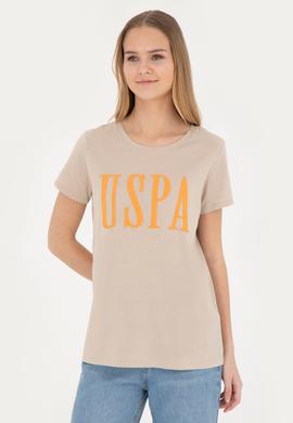 Kadın Açık Haki Bisiklet Yaka  Tişört - 50285843067