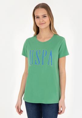 Kadın Yeşil Bisiklet Yaka Tişört - 50285843104