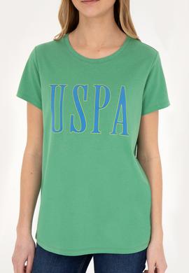 Kadın Yeşil Bisiklet Yaka Tişört - 50285843104