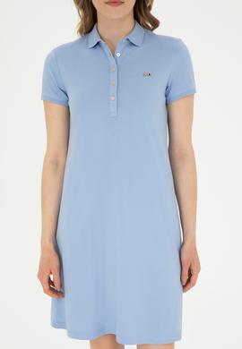 Kadın Açık Mavi Örme Elbise - 50285859078